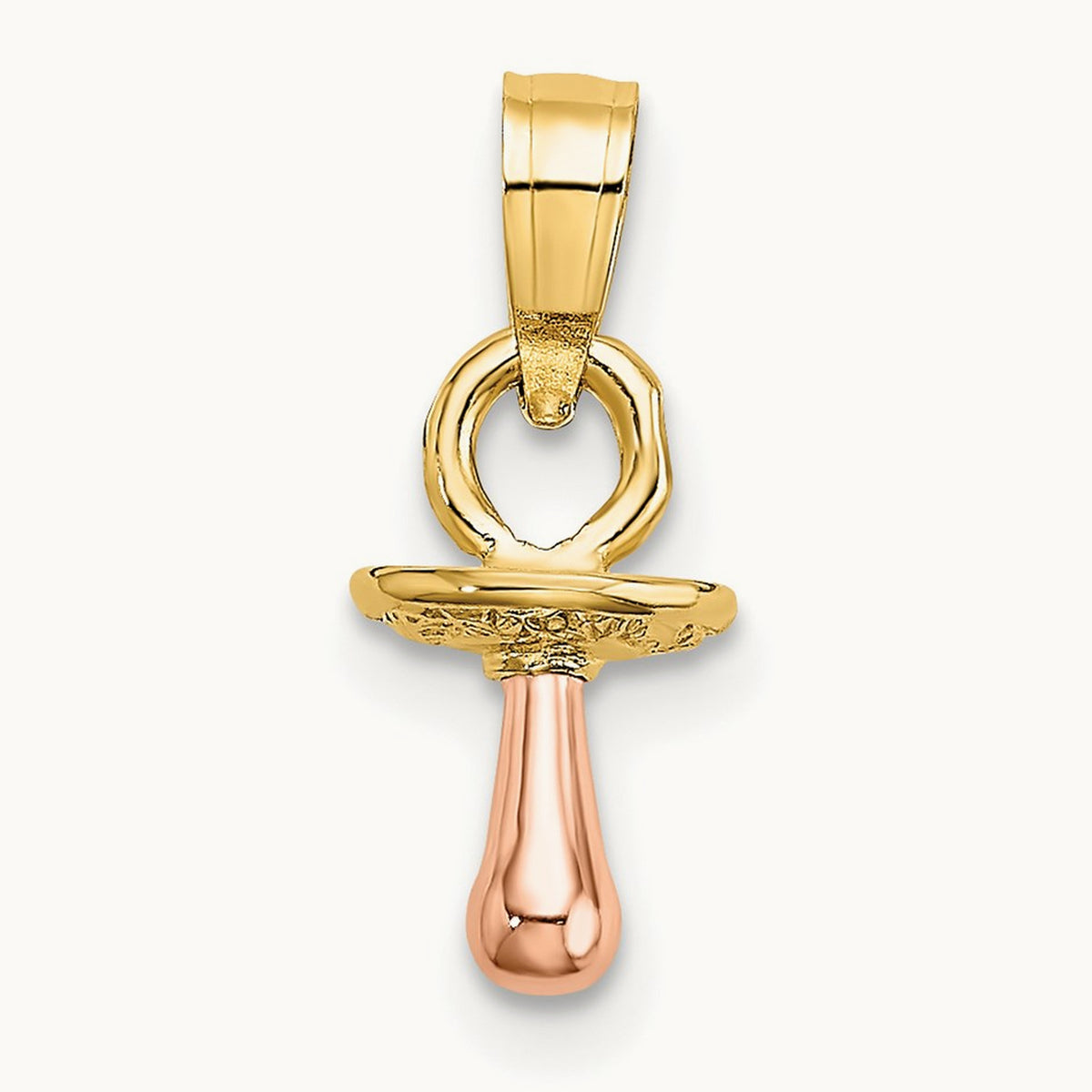 3-D Pacifier Charm, 14K Two-tone