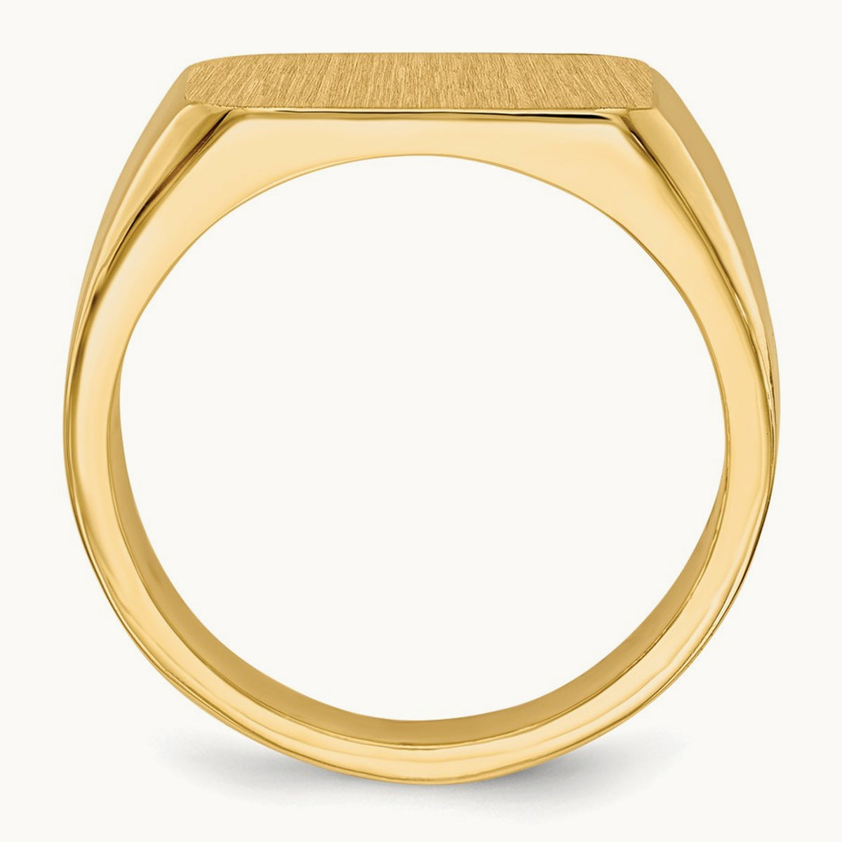 15.0x10. Closed Back Mens Signet Ring, 0mm, 14K
