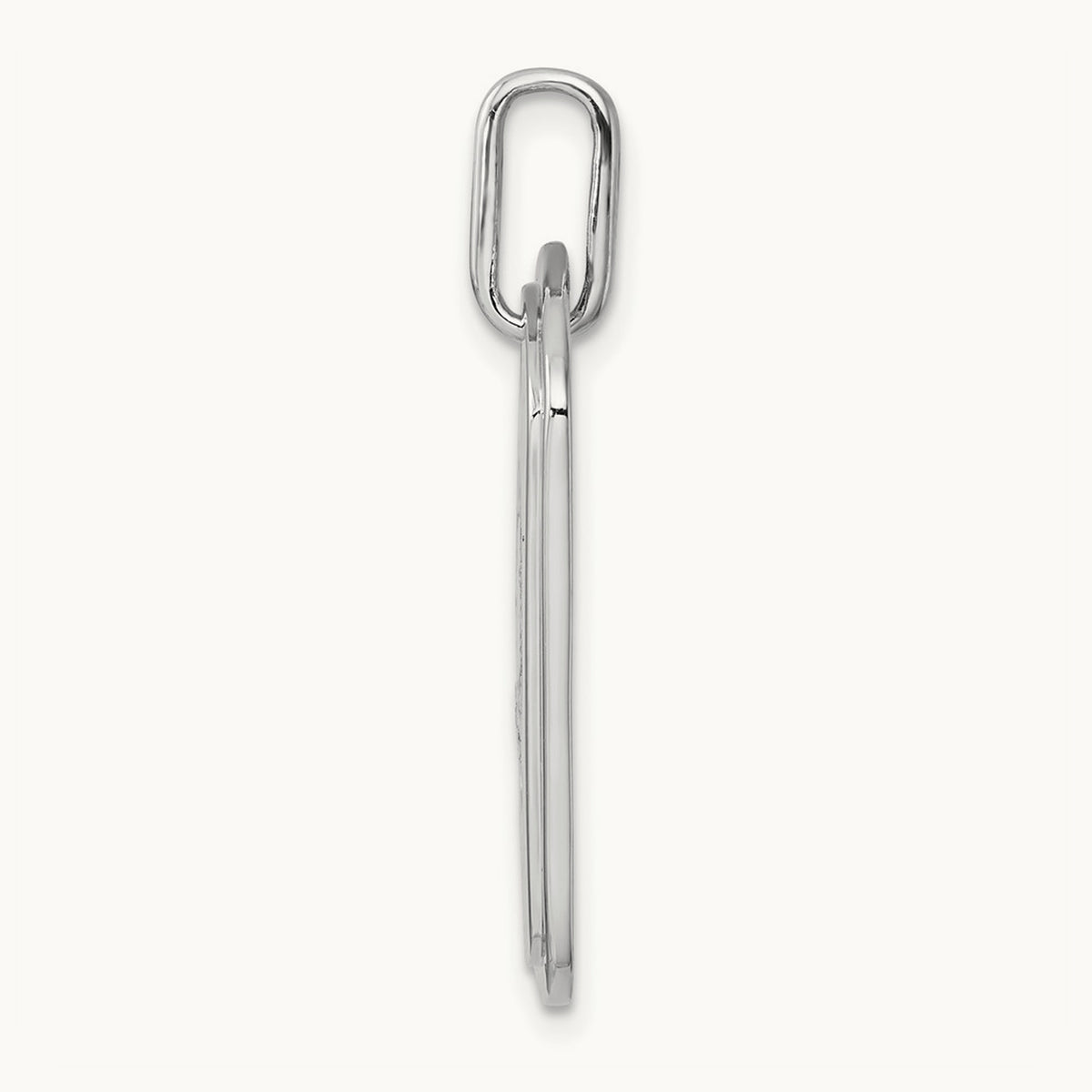 Diamond Dog Tag Charm — 14K White Gold, Q