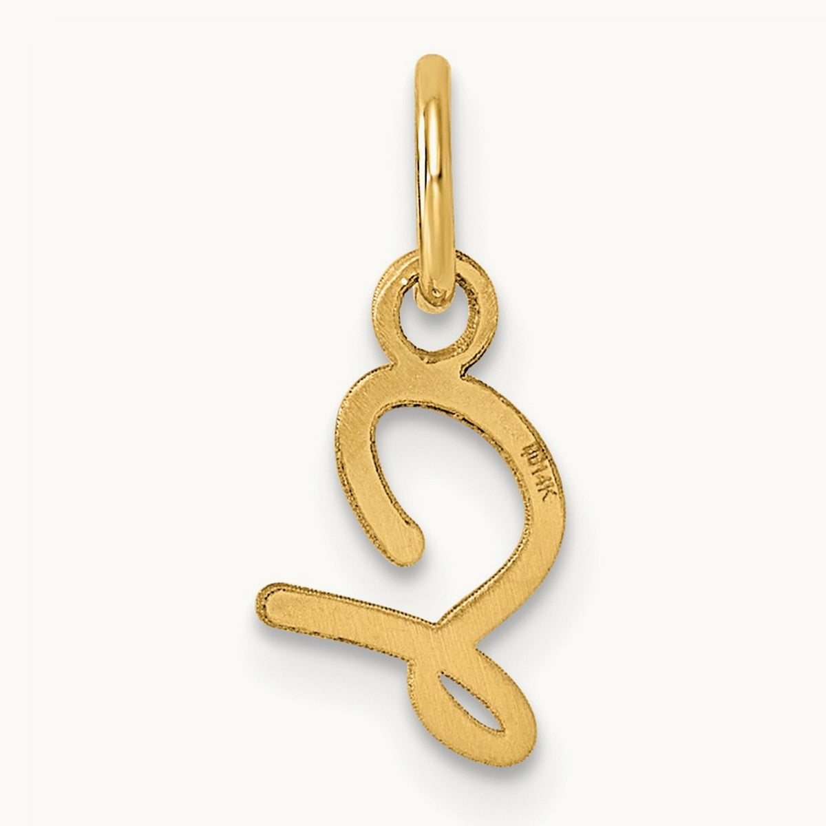 Uppercase Initial Charm — 14K Yellow Gold, S
