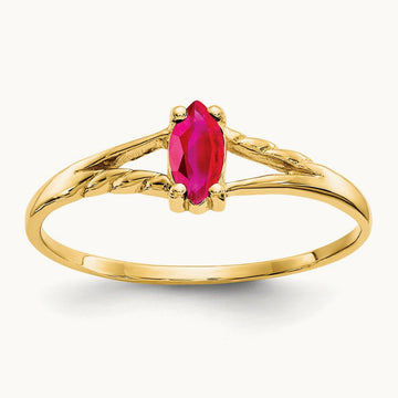 Ruby Birthstone Ring, 14K