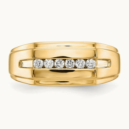 Diamond 6-stone Mens Ring, 14K