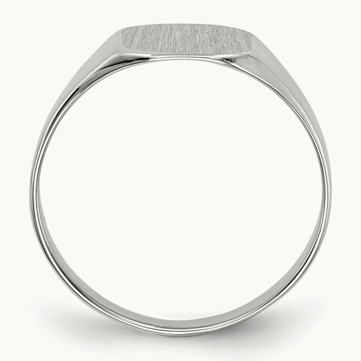 8.5x8. Closed Back Signet Ring, 5mm, 14K White Gold
