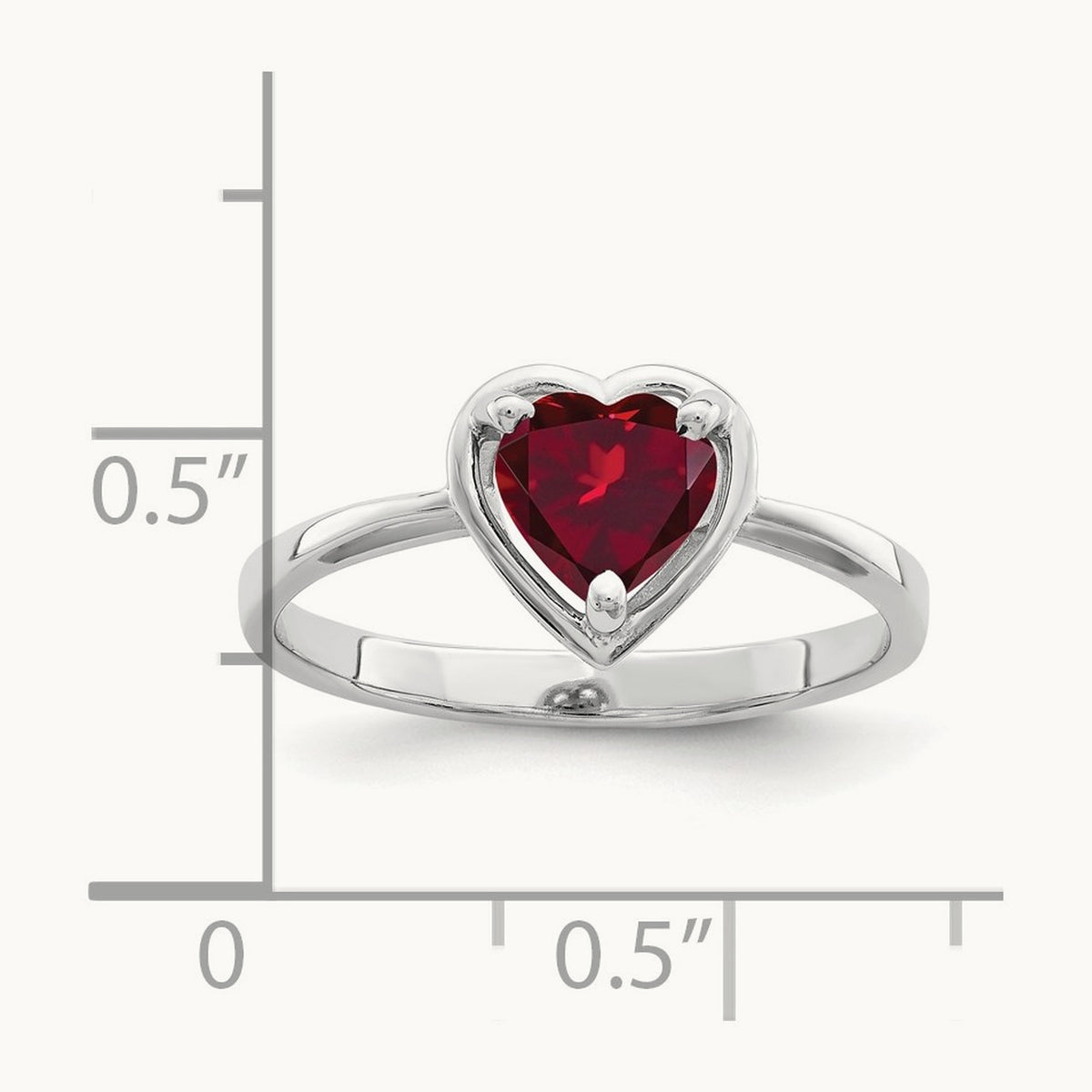 Heart Created Ruby ring — photo set