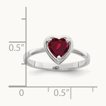 Heart Created Ruby ring — photo set