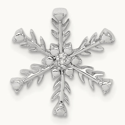 .01ct. Diamond Snowflake Chain Slide, 14K White Gold