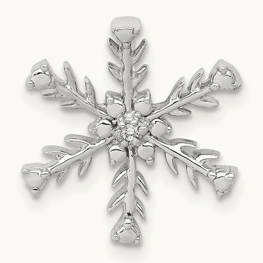 .01ct. Diamond Snowflake Chain Slide, 14K White Gold