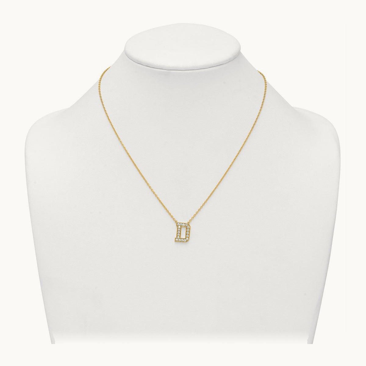 Initial Necklace — 14K Yellow Gold, D, 1/2 ct