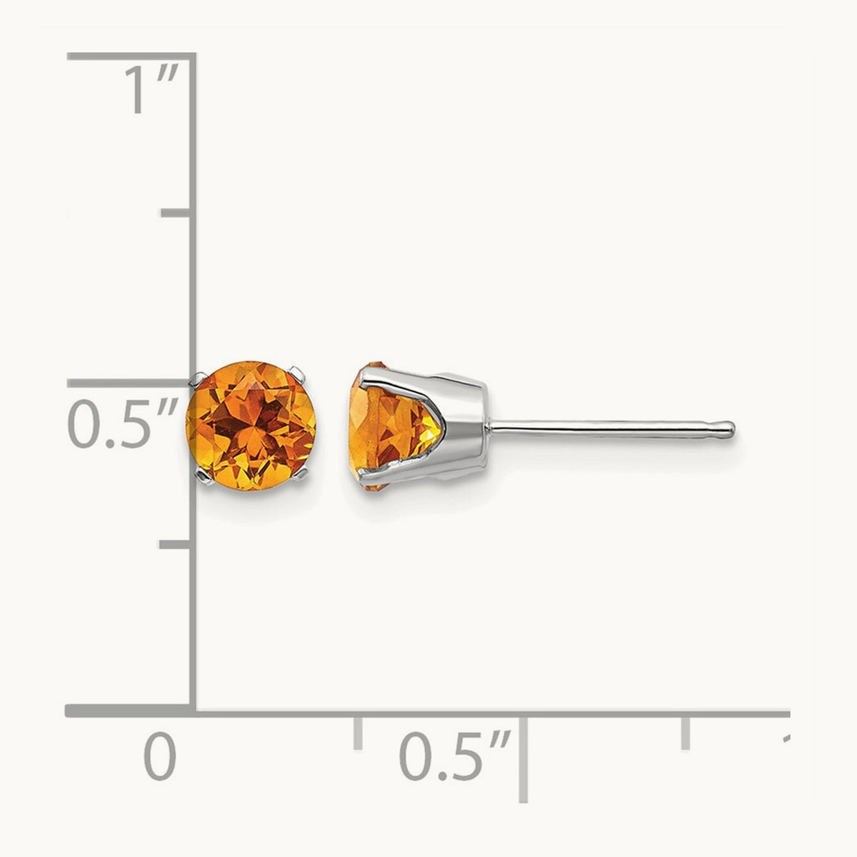 Citrine Stud Earrings — 5mm