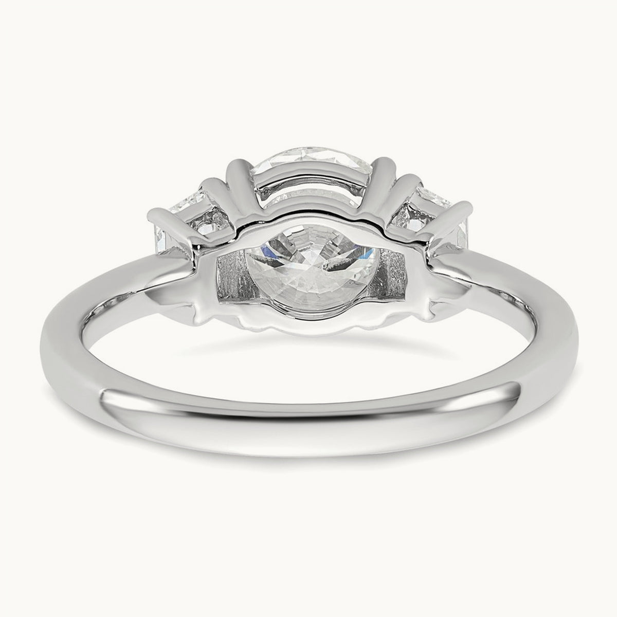 Trapezoid Sidestones Engagement Ring, 0.25-3.75 ct tw Lab-Grown Diamond — 1 7/8 ct, VS (Best) · Certified, 14K White Gold