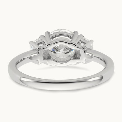 Trapezoid Sidestones Engagement Ring, 0.25-3.75 ct tw Lab-Grown Diamond — 1 7/8 ct, VS (Best) · Certified, 14K White Gold