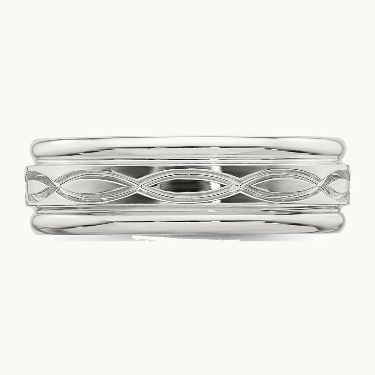 Sterling Silver 7mm Polished Intertwined Band