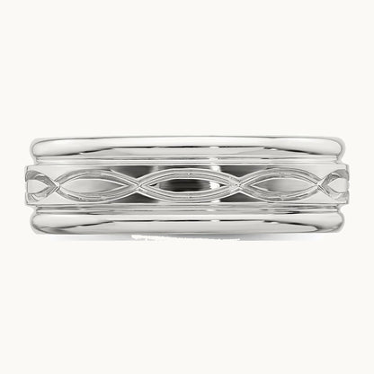 Sterling Silver 7mm Polished Intertwined Band