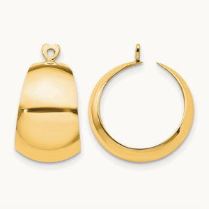 Polished Hoop Earring Jackets — 14K Yellow Gold, 20mm