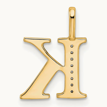 Diamond Letter K Initial Pendant, 14K