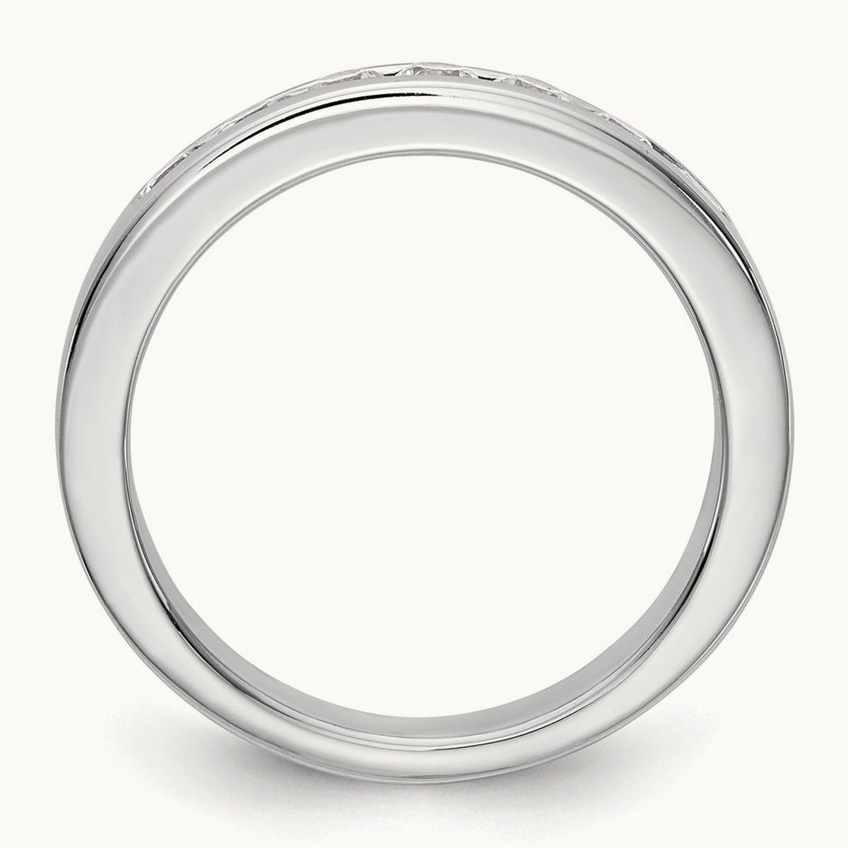 7- Stone Closed Channel Band Mounting, 2.6mm, 14K White Gold