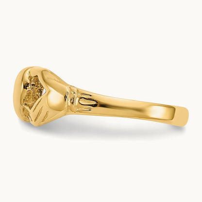 Polished Claddagh Toe Ring, 14K