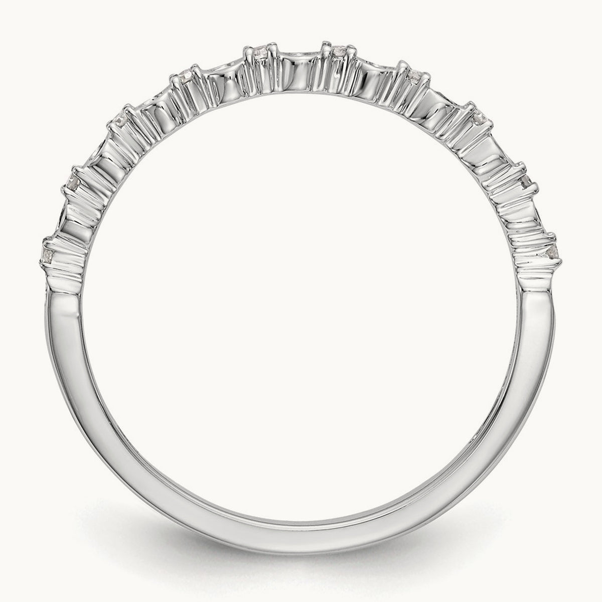 Blue and White Diamond Band, 14K White Gold