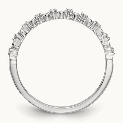 Blue and White Diamond Band, 14K White Gold