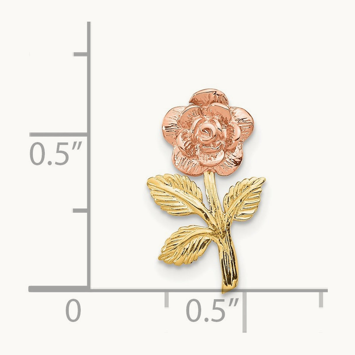 Mini Pink Rose Flower Chain Slide, 14K Two-tone
