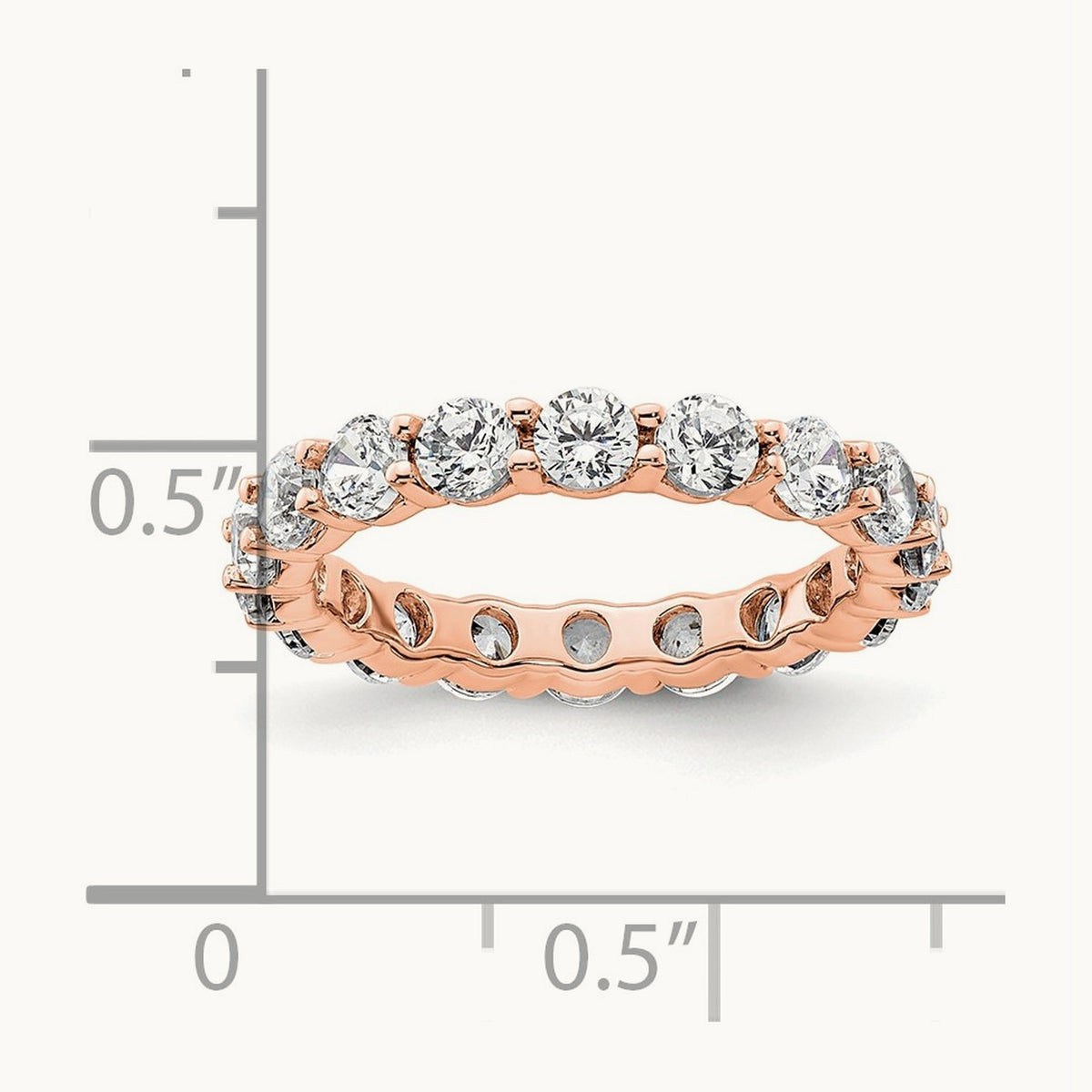 Polished Shared Prong Diamond Eternity Band, 2.00 ct tw — 14K Rose Gold