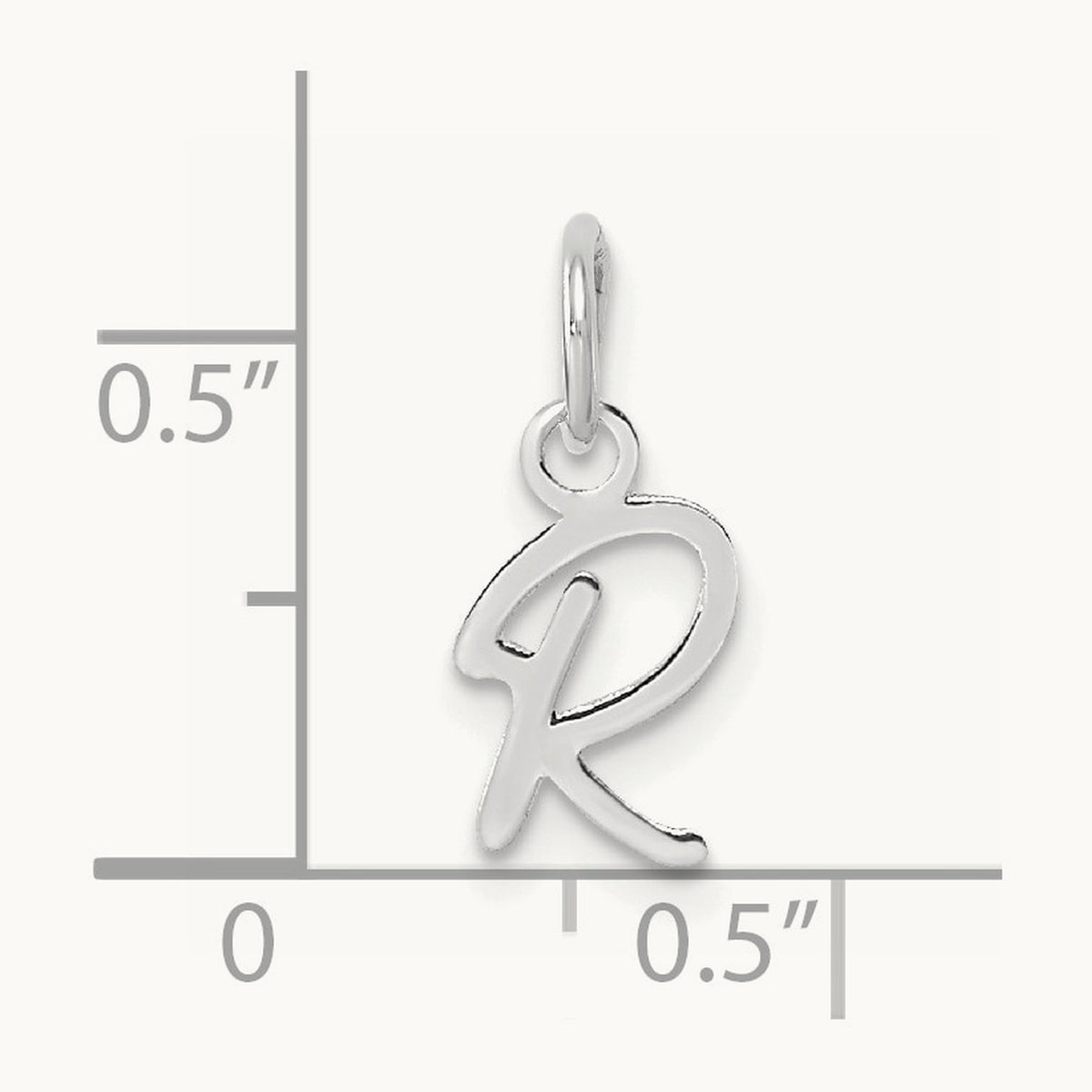 Uppercase Initial Charm — 14K White Gold, R