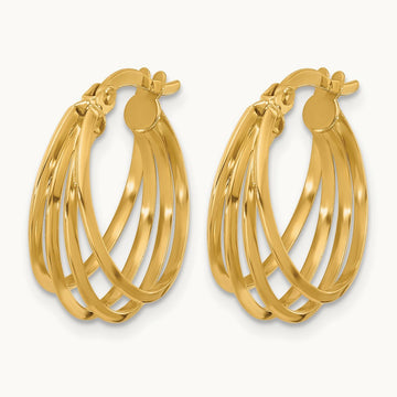 Polished Hoop Earrings, 14K — Leslie's