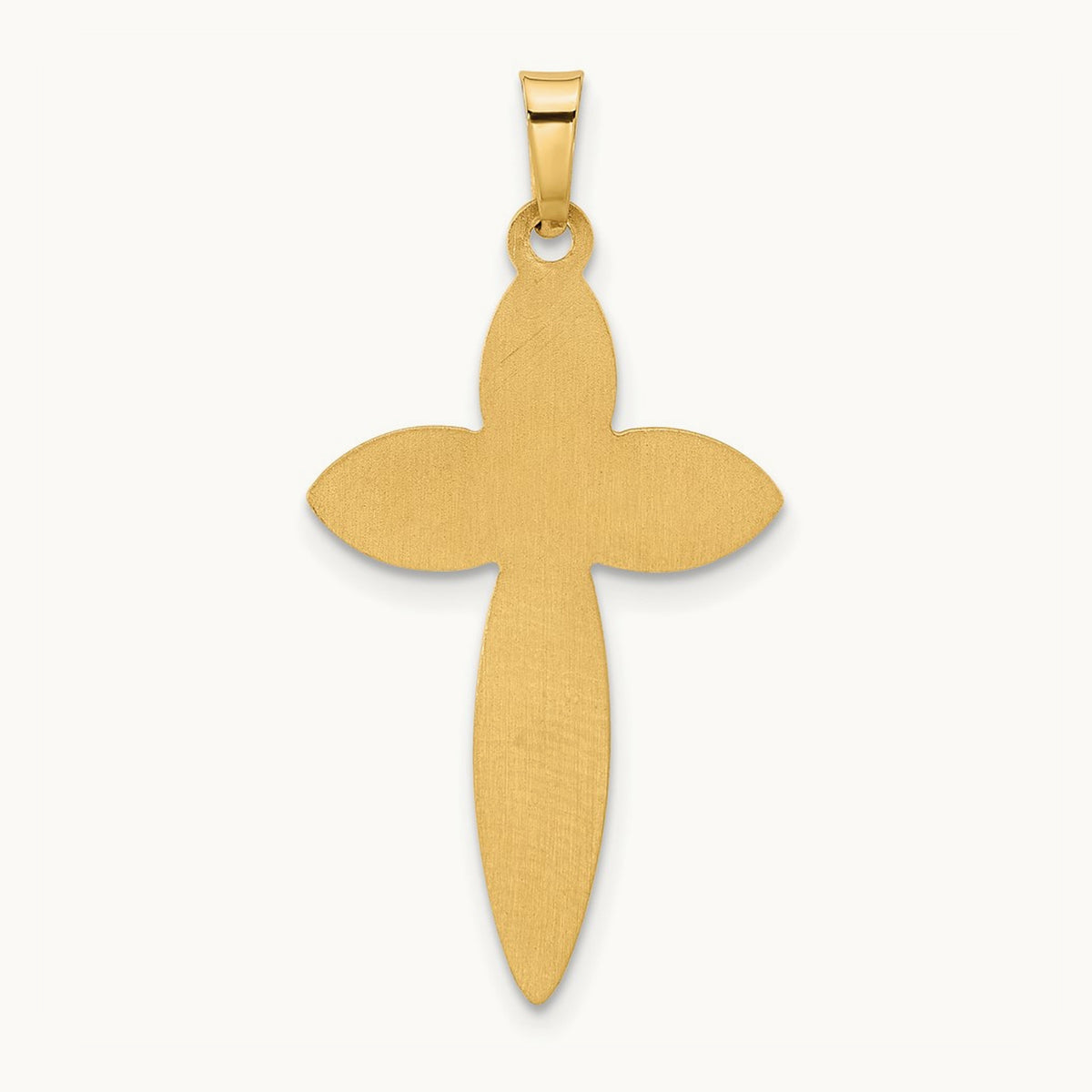 Polished and Beaded Hollow Edge Passion Cross Pendant — 31.5mm