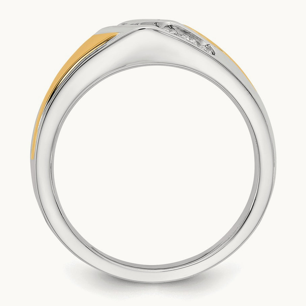 Diamond Mens Ring, 14K Two-tone Gold