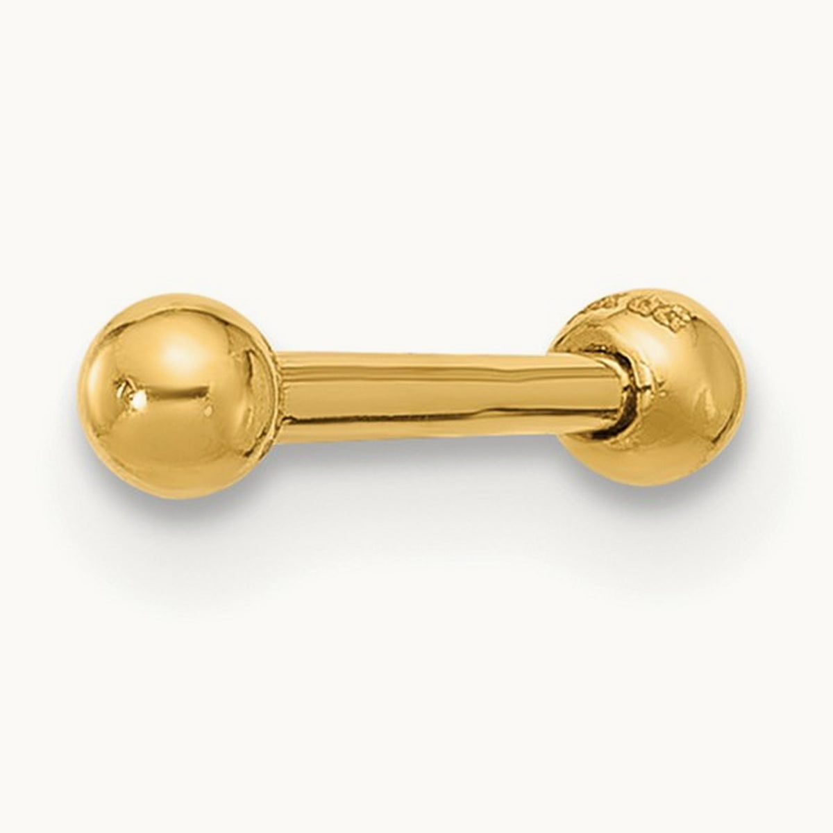 16 Gauge Polished Ball Bar Labret Stud, 2.5mm, 14K