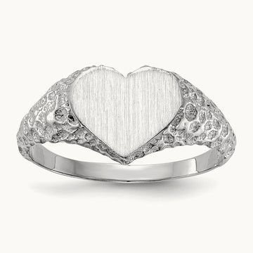 Open Back Heart Signet Ring — photo set