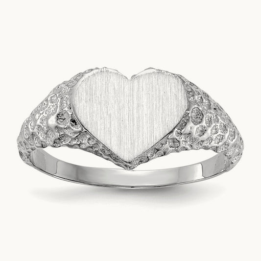 Open Back Heart Signet Ring — photo set