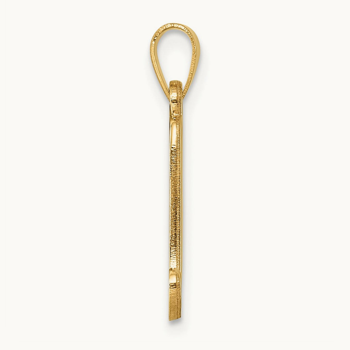 Script Letter M Initial Pendant, 14K Yellow Gold