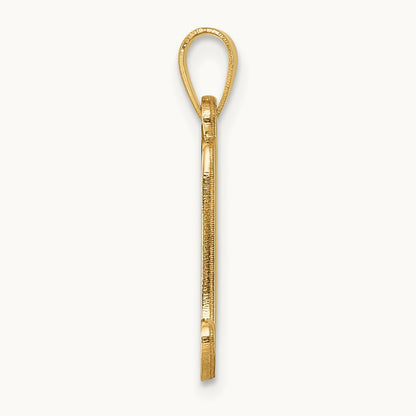 Script Letter M Initial Pendant, 14K Yellow Gold