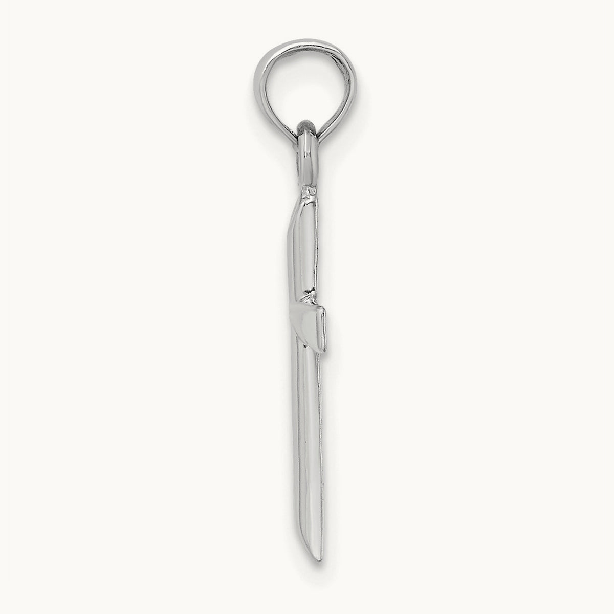 Polished Cross Charm — 14K White Gold