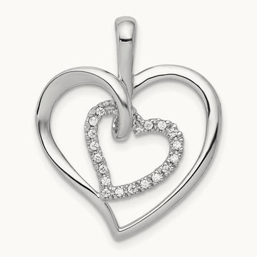 1/10ct. Diamond Double Heart Pendant — photo set