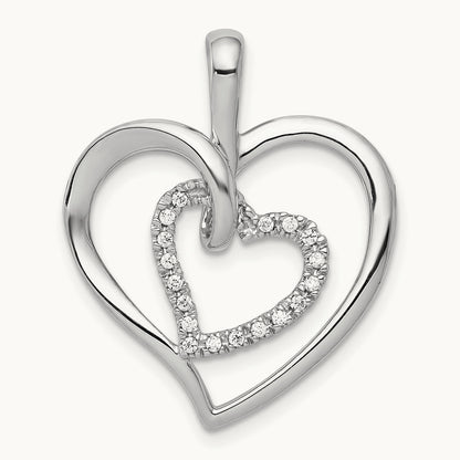 1/10ct. Diamond Double Heart Pendant — photo set