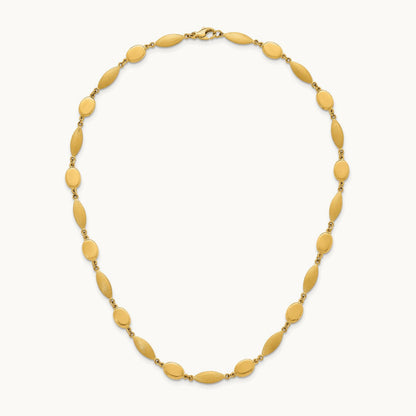Polished And Brushed Fancy Link Necklace, 7.5mm, 14K