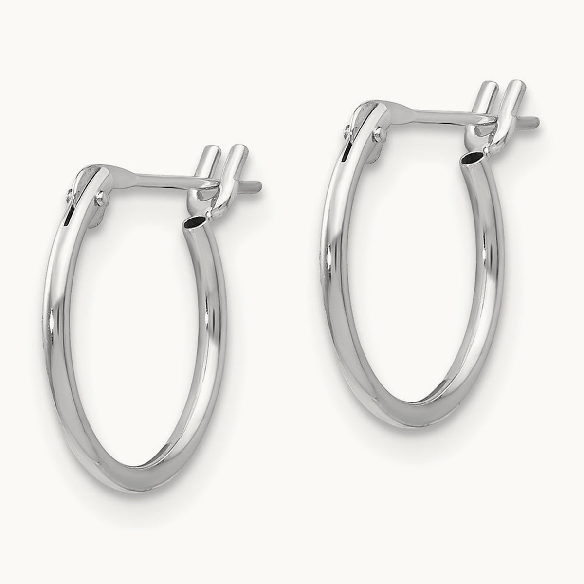Endless Hoop Earrings — 14K White Gold, 1mm