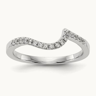 Diamond Contoured Wedding Band, 14K White Gold