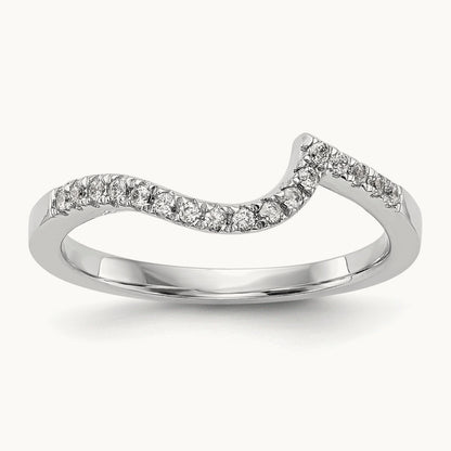 Diamond Contoured Wedding Band, 14K White Gold