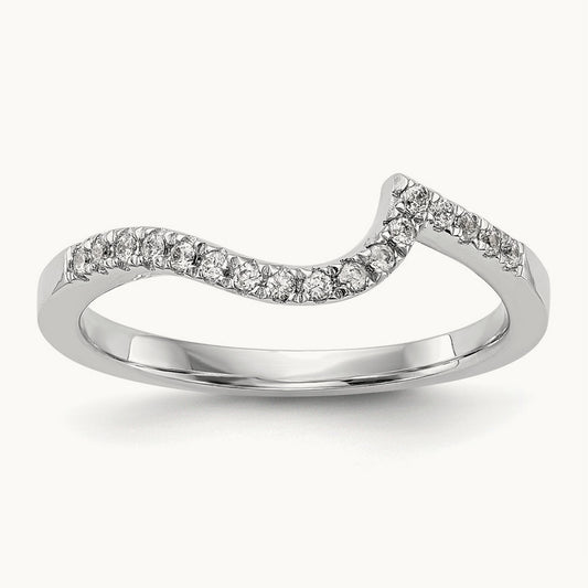 Diamond Contoured Wedding Band, 14K White Gold