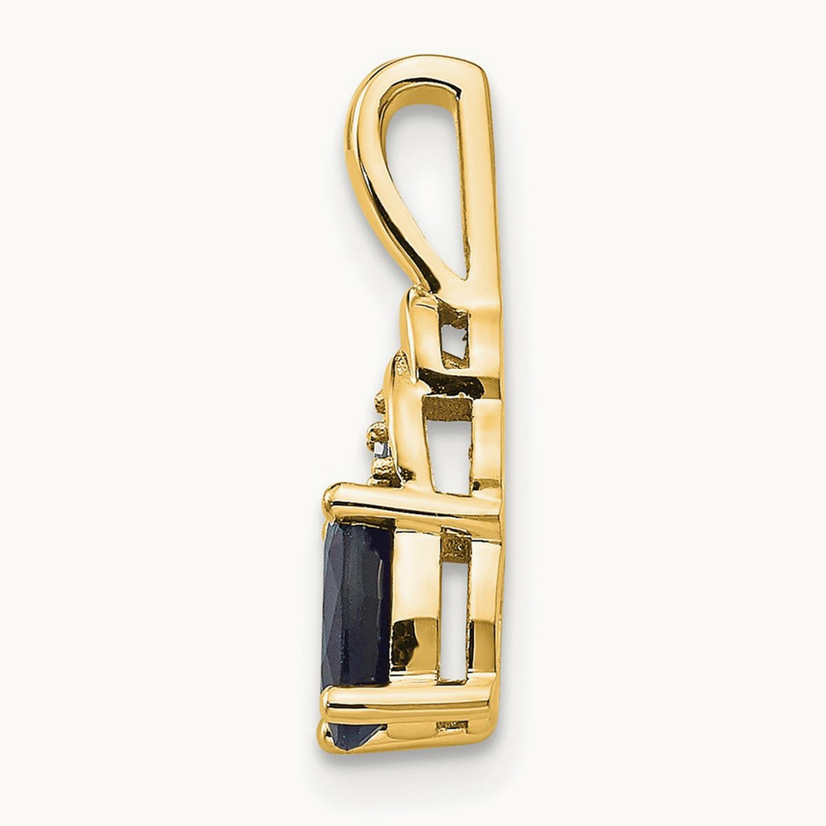 Sapphire and Diamond Pendant — 14K Yellow Gold