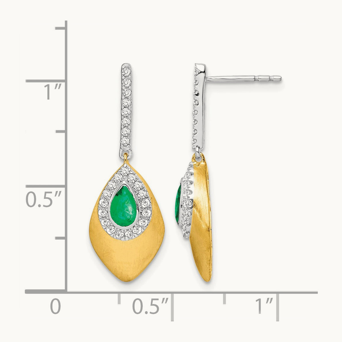 Emerald and Diamond Dangle Earrings — photo set
