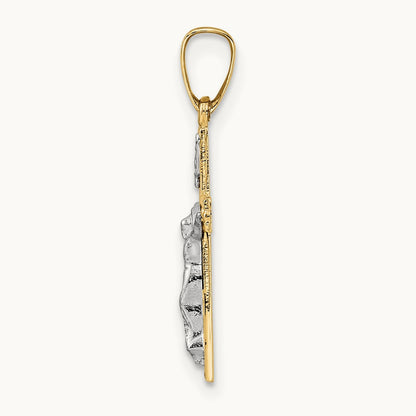 Polished Solid INRI Crucifix Pendant — 24.2mm