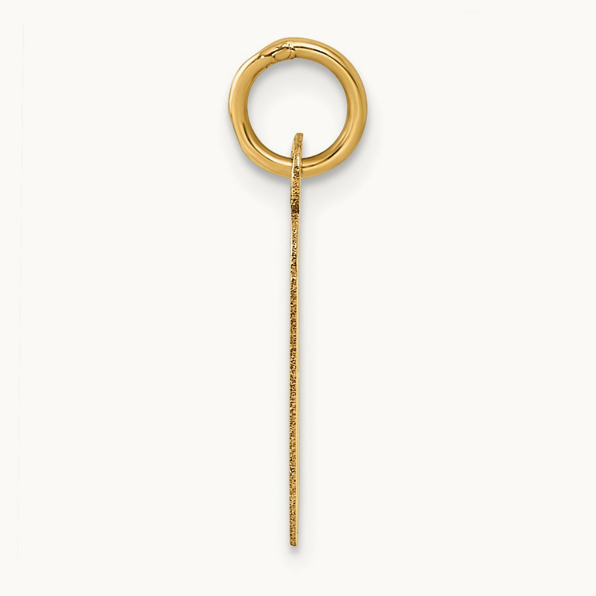 Slanted Block Initial Charm — 14K Yellow Gold, H