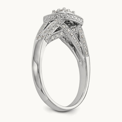 Complete Diamond Cluster Engagement Ring — photo set