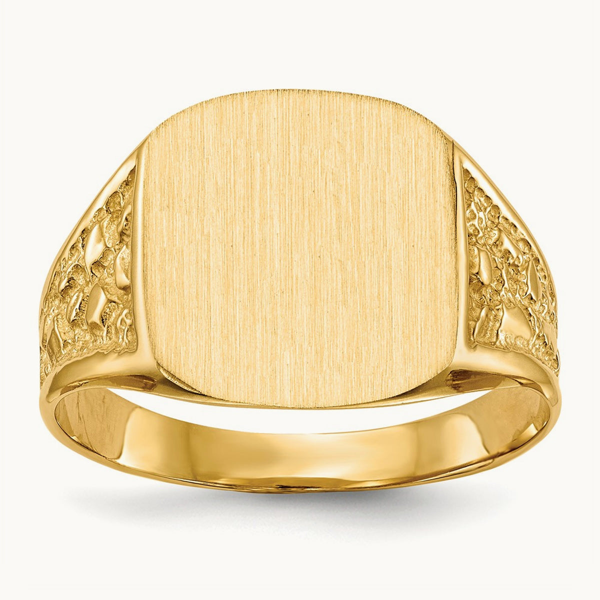 14.0x12. Closed Back Mens Signet Ring, 5mm, 14K