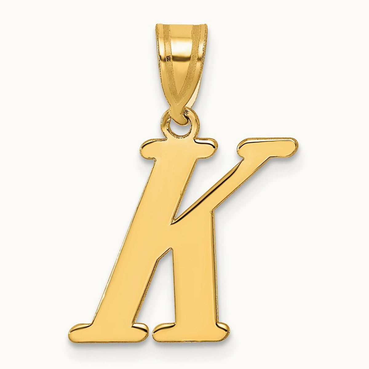Polished Initial Pendant — K