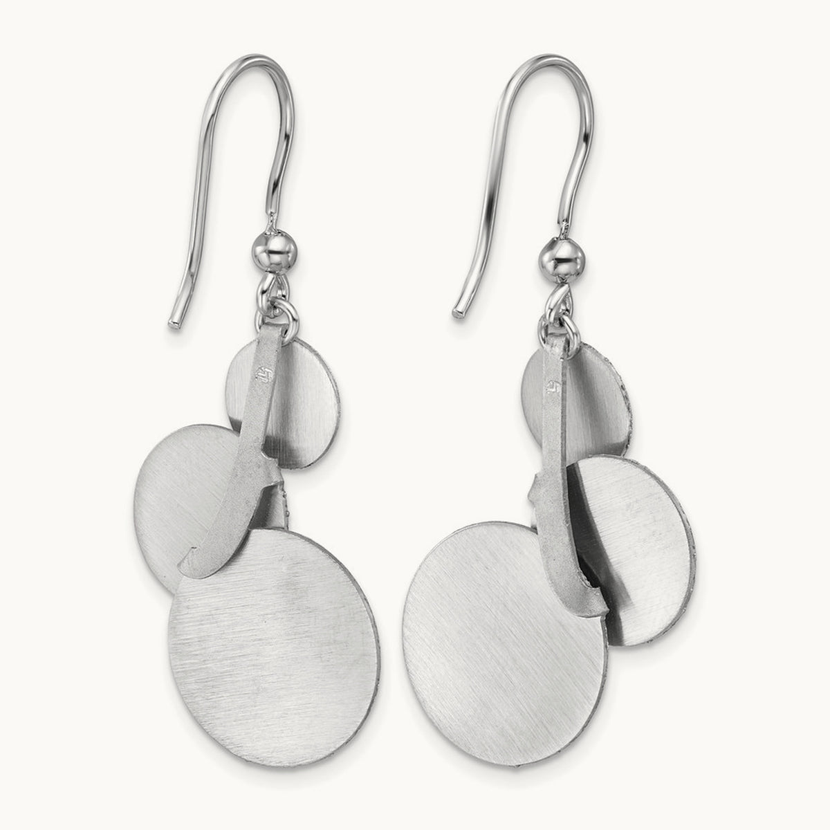 SS RH-plated Radiant Essence Textured Circles Dangle Earrings — Leslie's